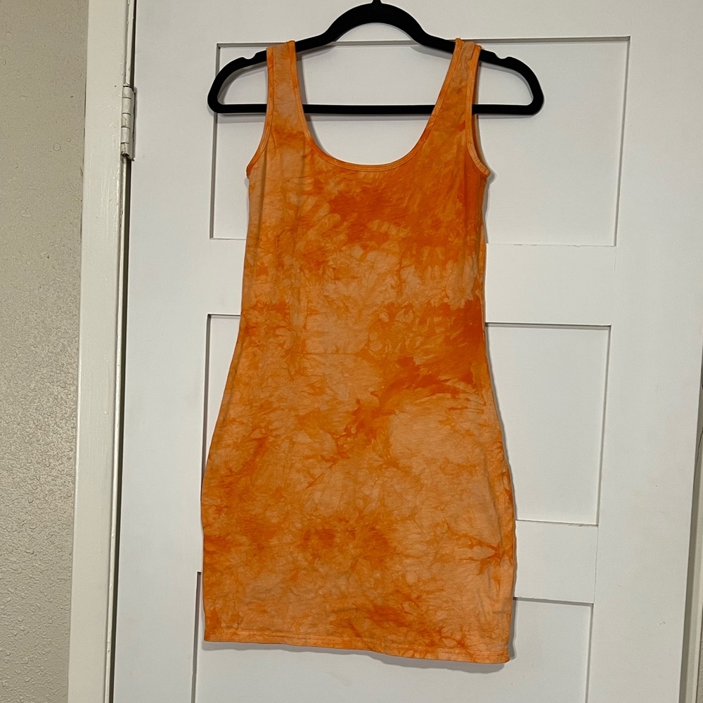 Orange Tie Dye Dress
